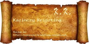 Kazinczy Krisztina névjegykártya