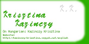 krisztina kazinczy business card